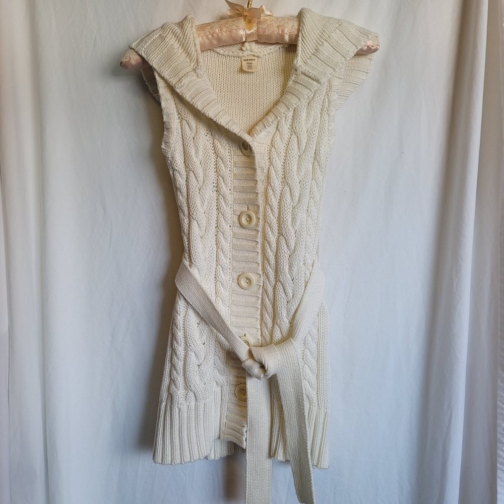Old Navy Sleeveless Hooded Sweater, Girls Size 8